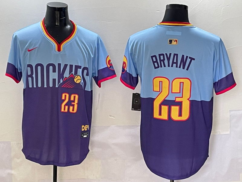 Men's Colorado Rockies Kris Bryant #23 Purple/Light Blue 2025 City Connect Limited Jersey